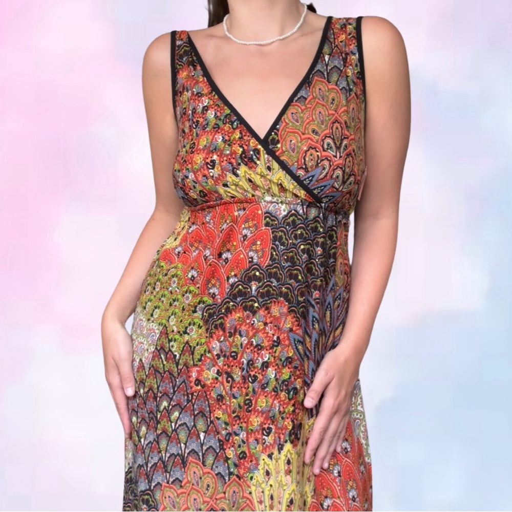 Gorgeous peacock Y2K maxi dress